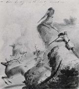 Miller, Alfred Jacob Elk Hunting in the Rocky Mountatins Spain oil painting artist
